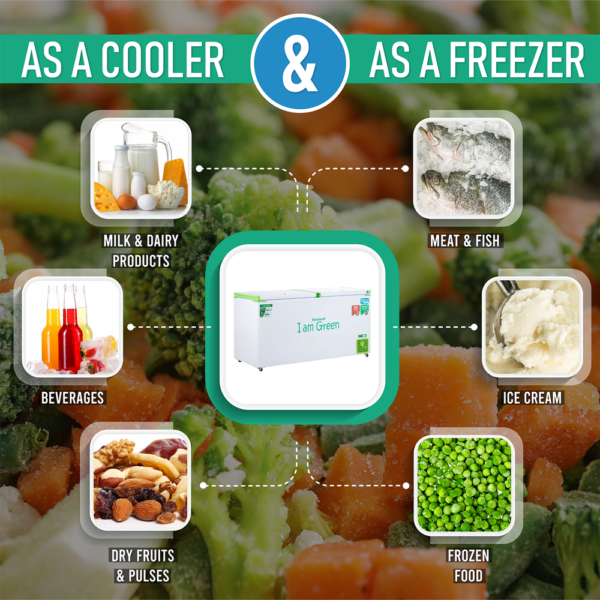 Rockwell Convertible Green Freezer- GFR550DDUC- Double Door- Freezer Cum Cooler, 523 Litres - Image 2